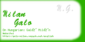 milan galo business card